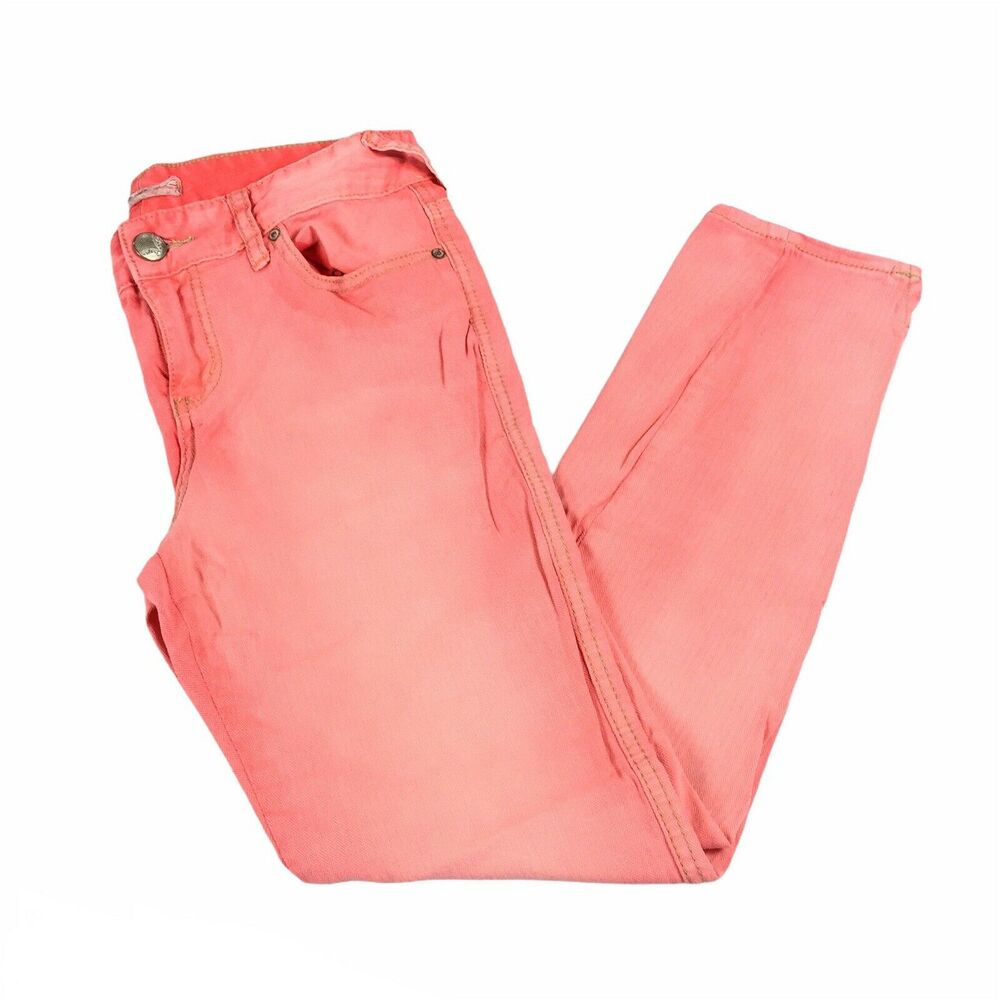FP Free People Skinny Leg Jeans Size 28 Womens Neon Orange Wash Jeggings